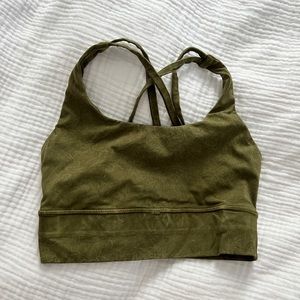 lululemon green pattern energy bra longline